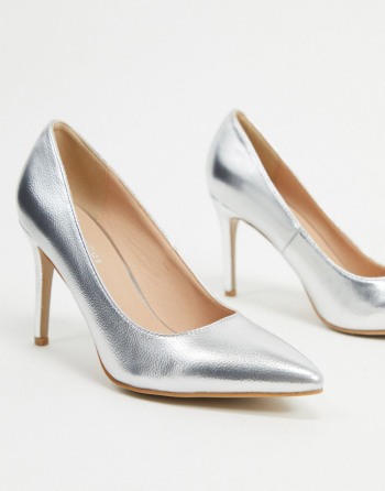 Glamorous Court Heeled Metallic Srebrne - Ženske Cipele | 96328ZXTH